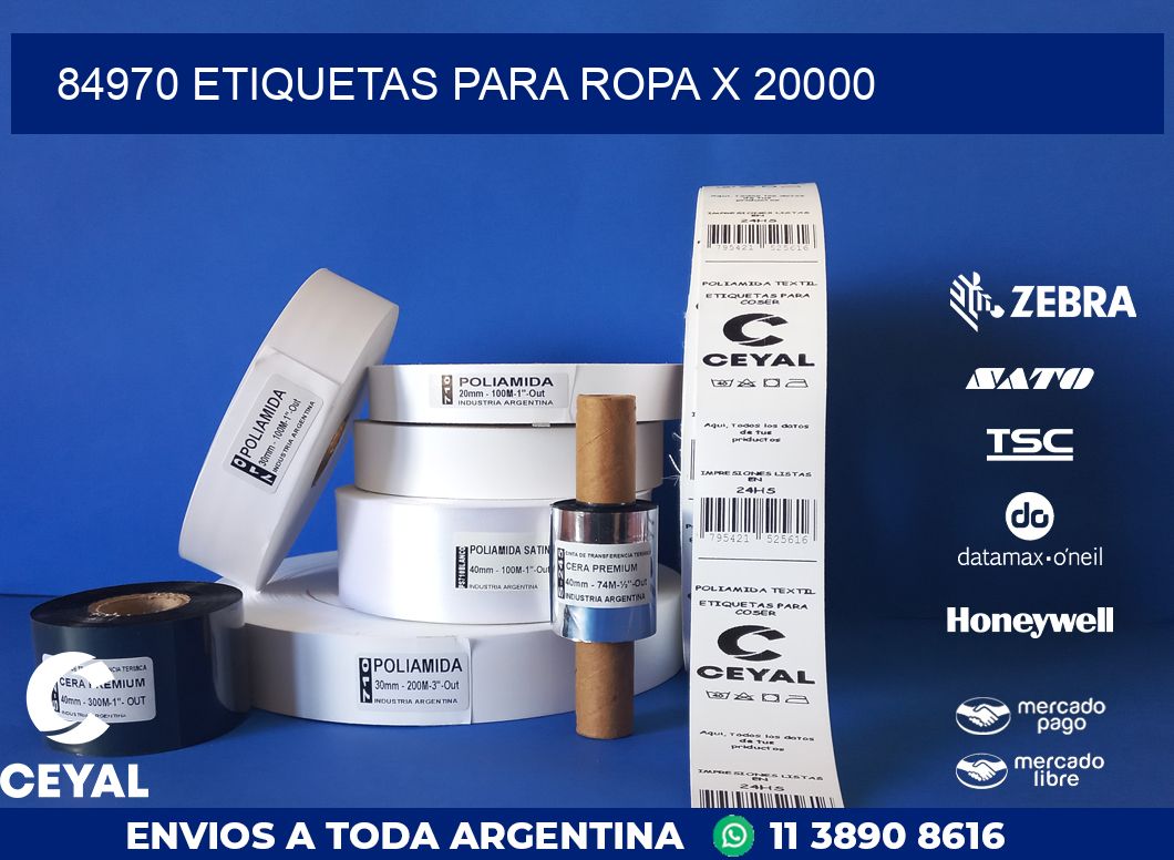 84970 ETIQUETAS PARA ROPA X 20000