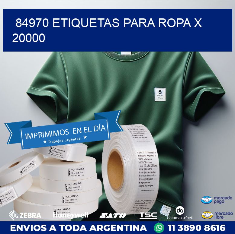 84970 ETIQUETAS PARA ROPA X 20000