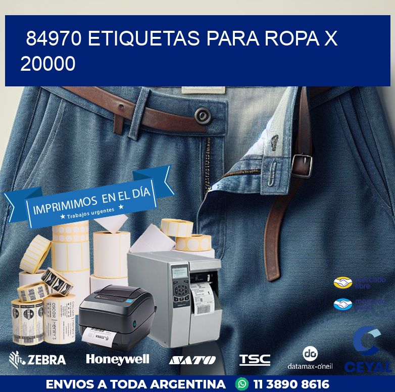 84970 ETIQUETAS PARA ROPA X 20000