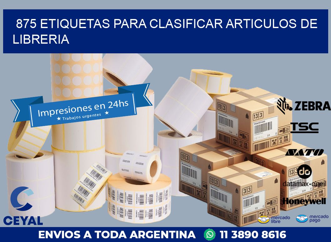 875 ETIQUETAS PARA CLASIFICAR ARTICULOS DE LIBRERIA