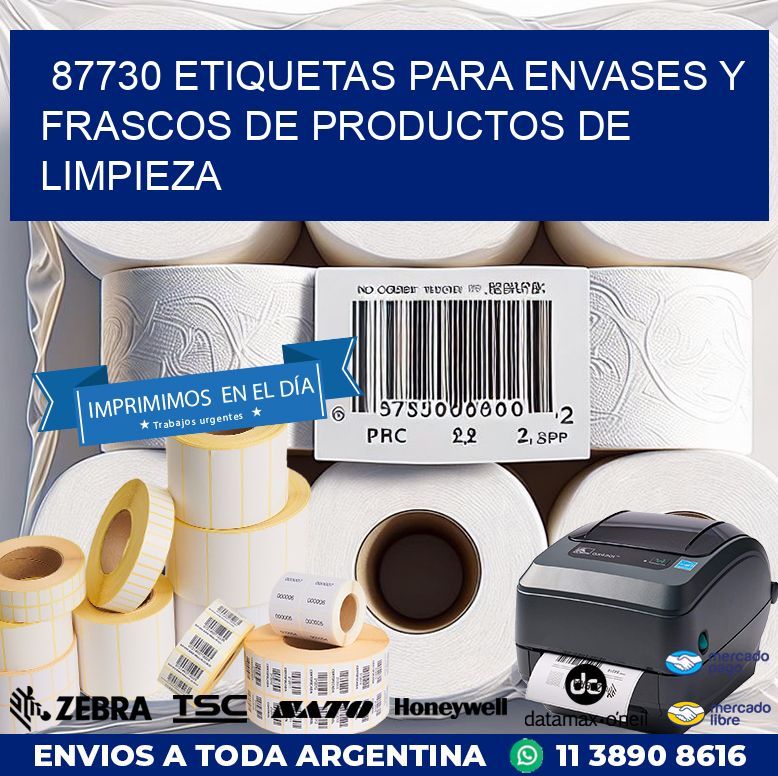 87730 ETIQUETAS PARA ENVASES Y FRASCOS DE PRODUCTOS DE LIMPIEZA