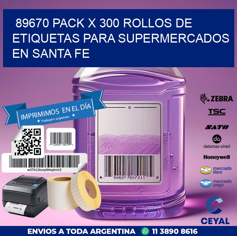 89670 PACK X 300 ROLLOS DE ETIQUETAS PARA SUPERMERCADOS EN SANTA FE