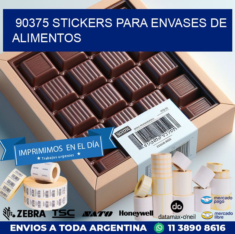 90375 STICKERS PARA ENVASES DE ALIMENTOS