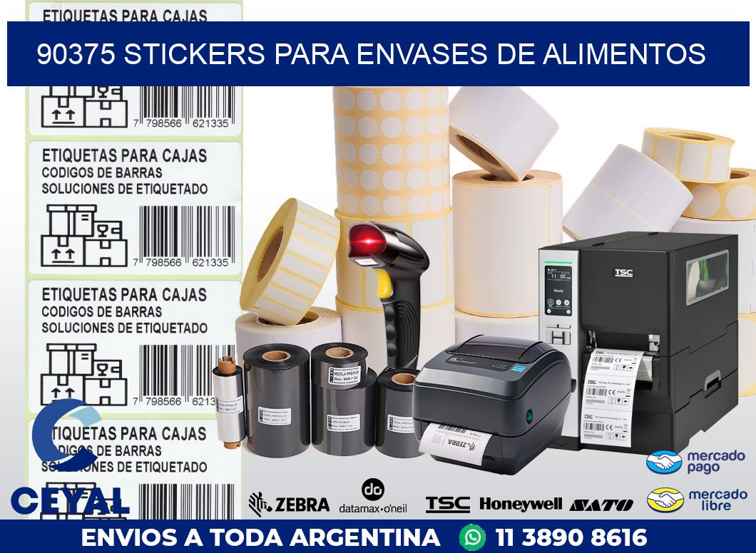 90375 STICKERS PARA ENVASES DE ALIMENTOS