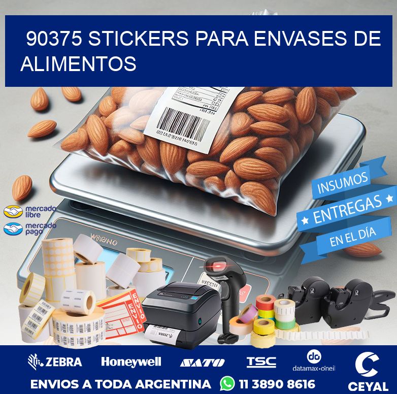 90375 STICKERS PARA ENVASES DE ALIMENTOS