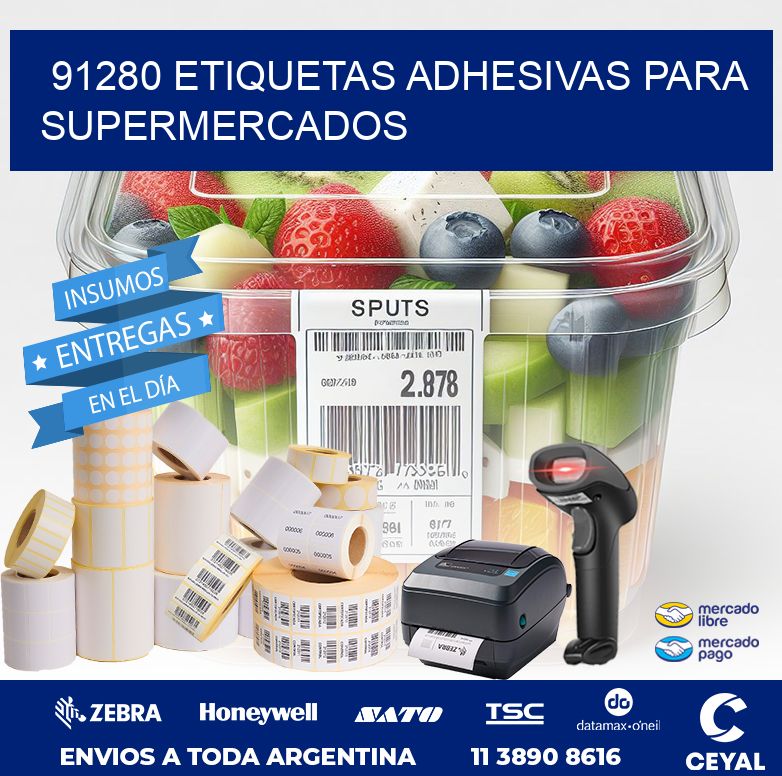 91280 ETIQUETAS ADHESIVAS PARA SUPERMERCADOS