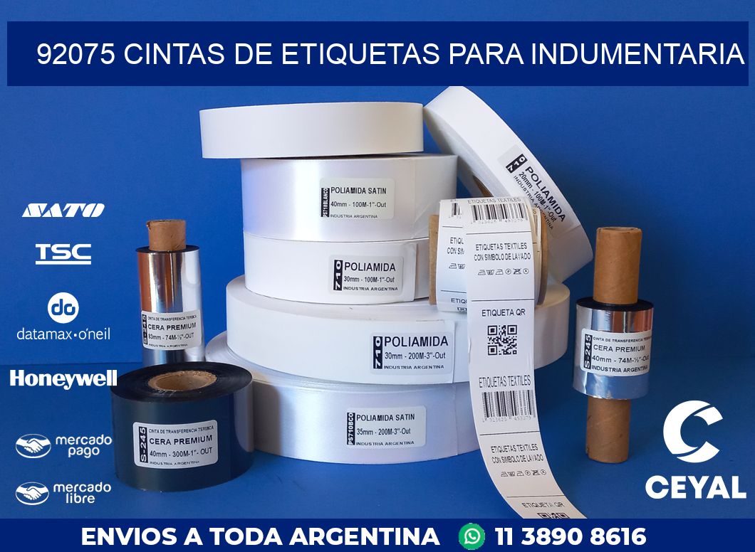 92075 CINTAS DE ETIQUETAS PARA INDUMENTARIA