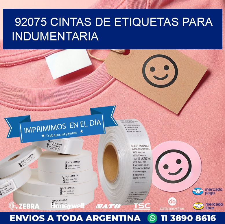 92075 CINTAS DE ETIQUETAS PARA INDUMENTARIA