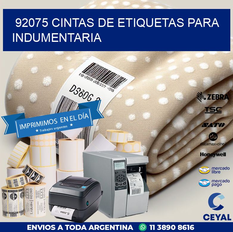 92075 CINTAS DE ETIQUETAS PARA INDUMENTARIA