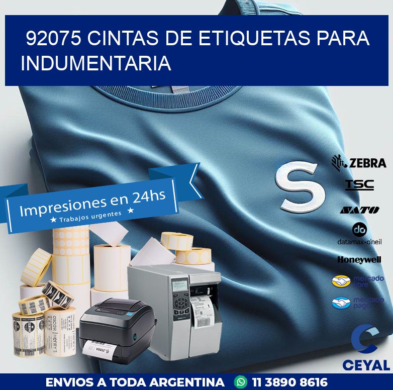 92075 CINTAS DE ETIQUETAS PARA INDUMENTARIA