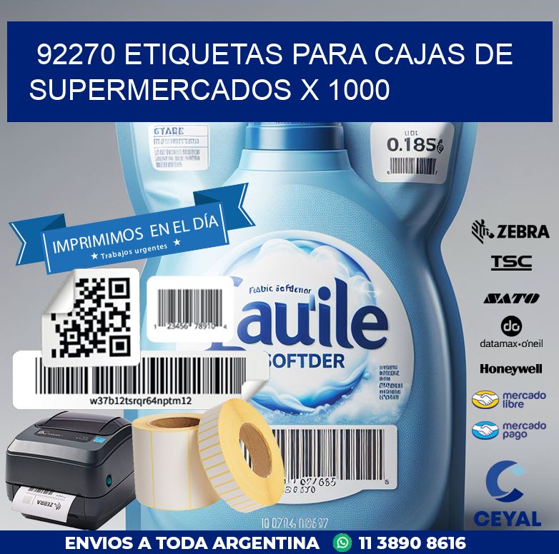 92270 ETIQUETAS PARA CAJAS DE SUPERMERCADOS X 1000