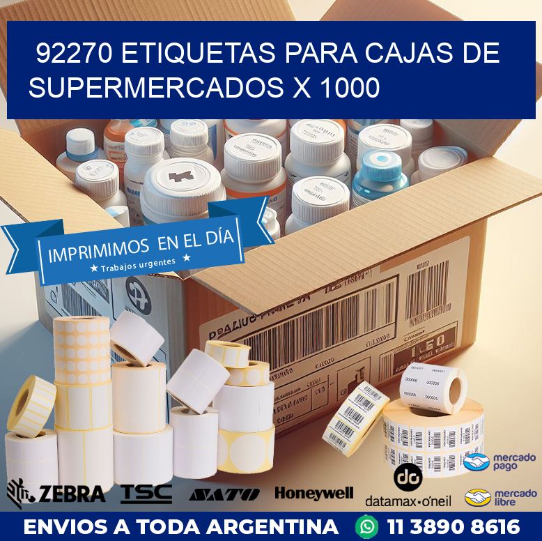 92270 ETIQUETAS PARA CAJAS DE SUPERMERCADOS X 1000
