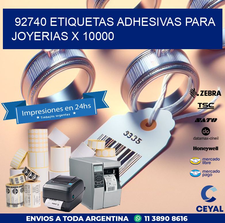 92740 ETIQUETAS ADHESIVAS PARA JOYERIAS X 10000