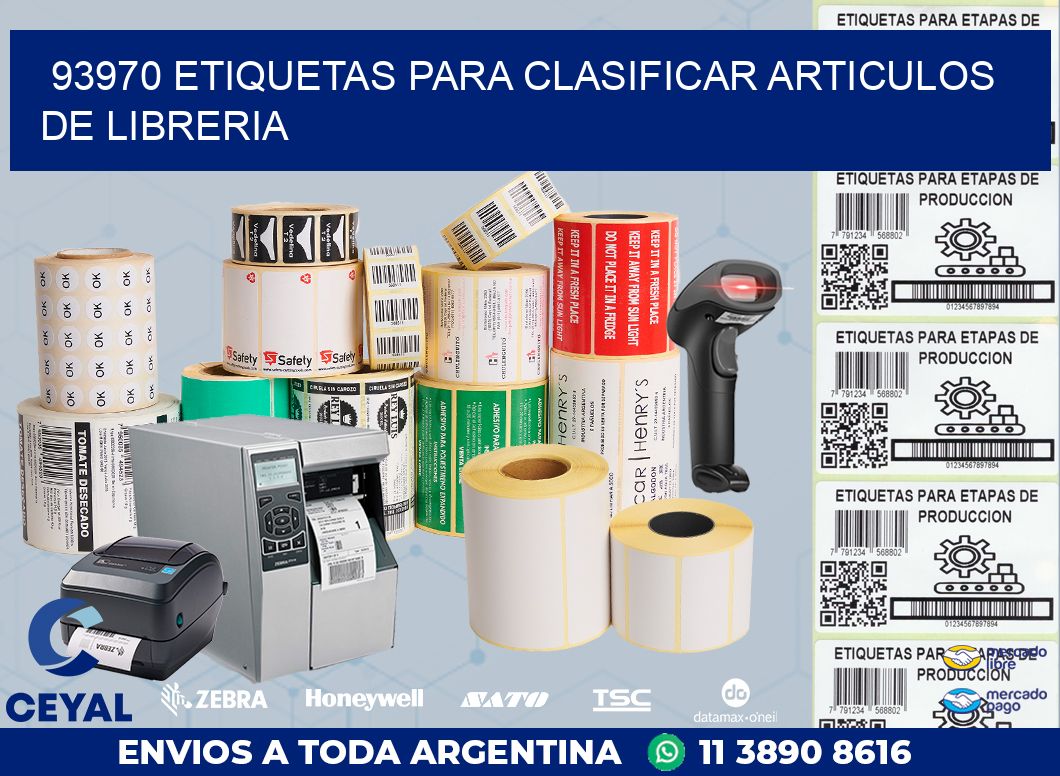 93970 ETIQUETAS PARA CLASIFICAR ARTICULOS DE LIBRERIA