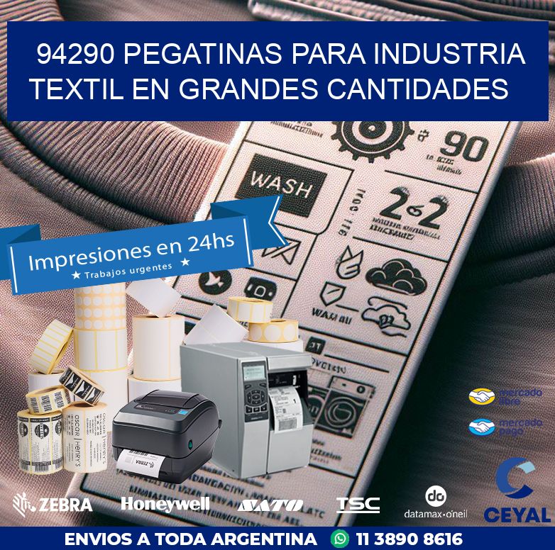 94290 PEGATINAS PARA INDUSTRIA TEXTIL EN GRANDES CANTIDADES