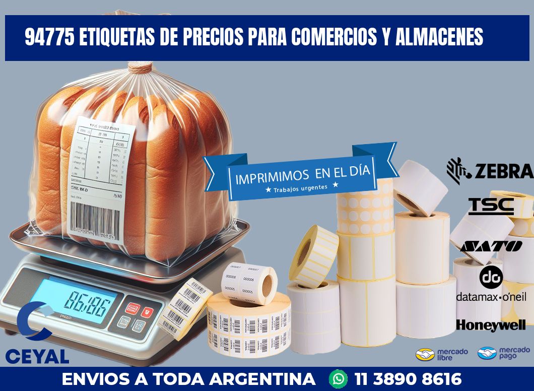 94775 ETIQUETAS DE PRECIOS PARA COMERCIOS Y ALMACENES