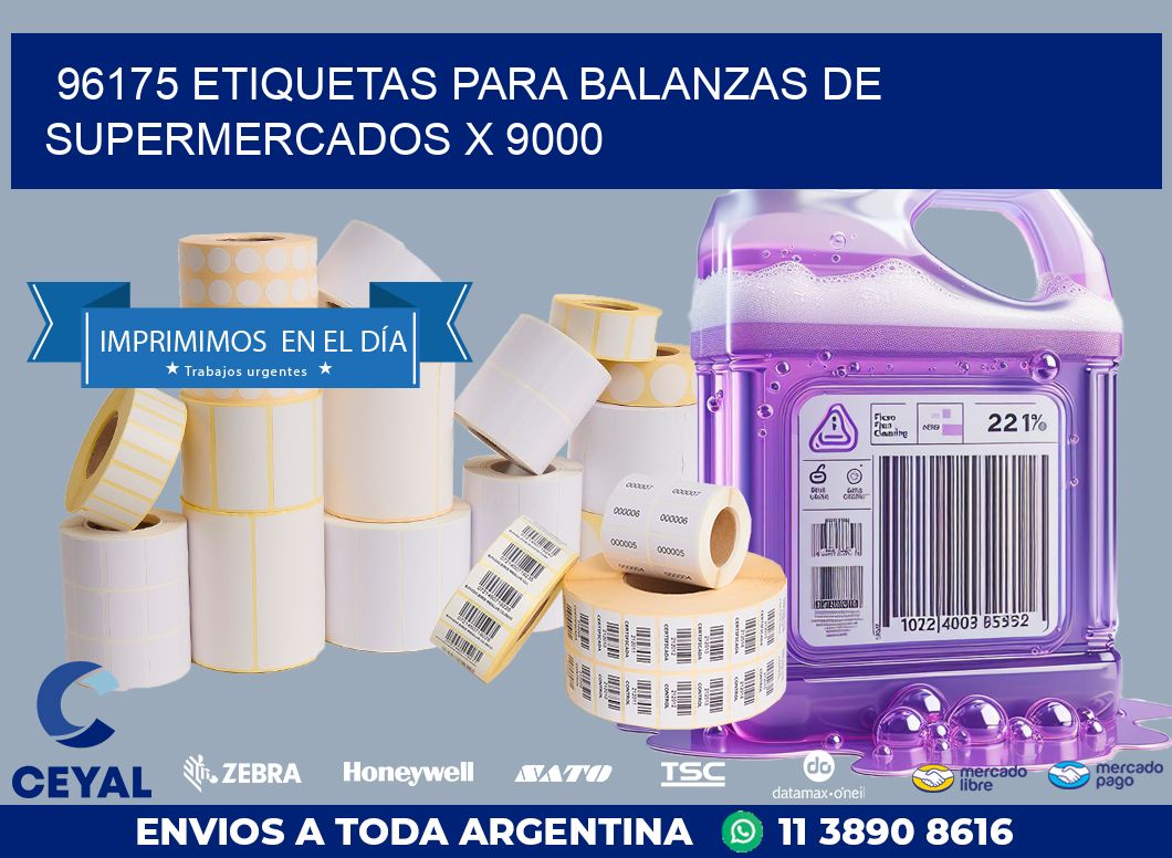 96175 ETIQUETAS PARA BALANZAS DE SUPERMERCADOS X 9000