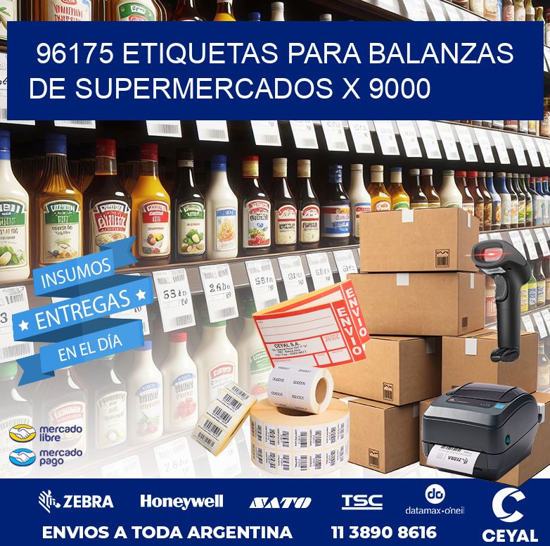 96175 ETIQUETAS PARA BALANZAS DE SUPERMERCADOS X 9000