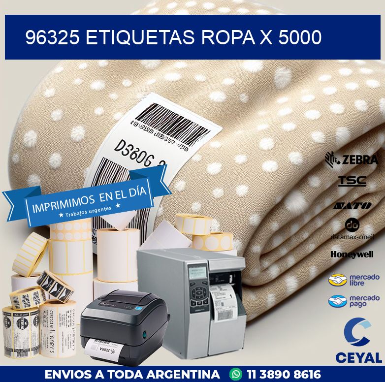 96325 ETIQUETAS ROPA X 5000