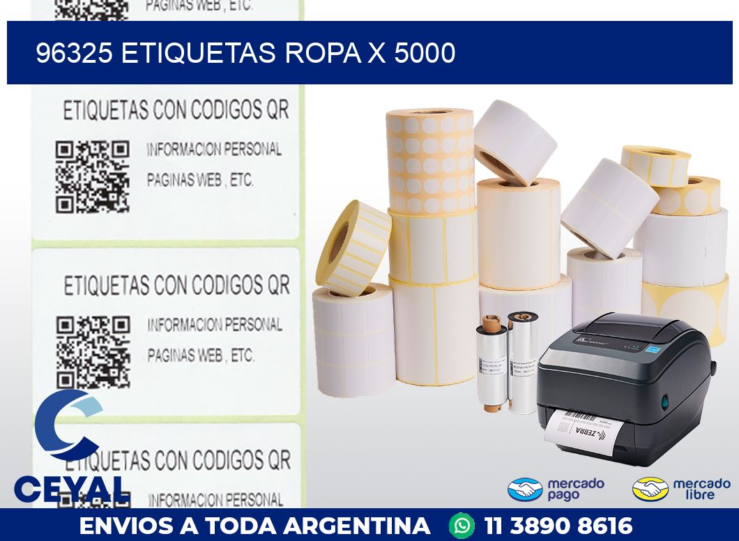 96325 ETIQUETAS ROPA X 5000