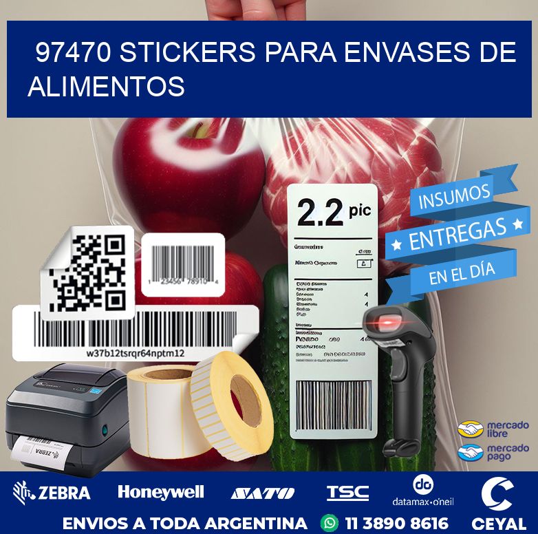 97470 STICKERS PARA ENVASES DE ALIMENTOS