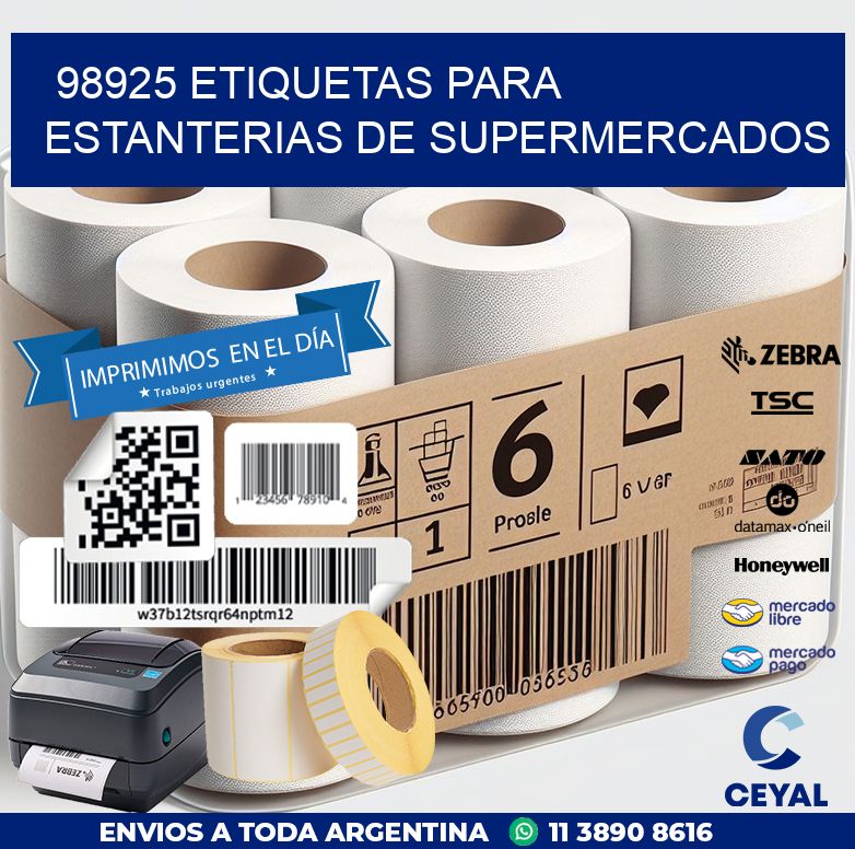 98925 ETIQUETAS PARA ESTANTERIAS DE SUPERMERCADOS