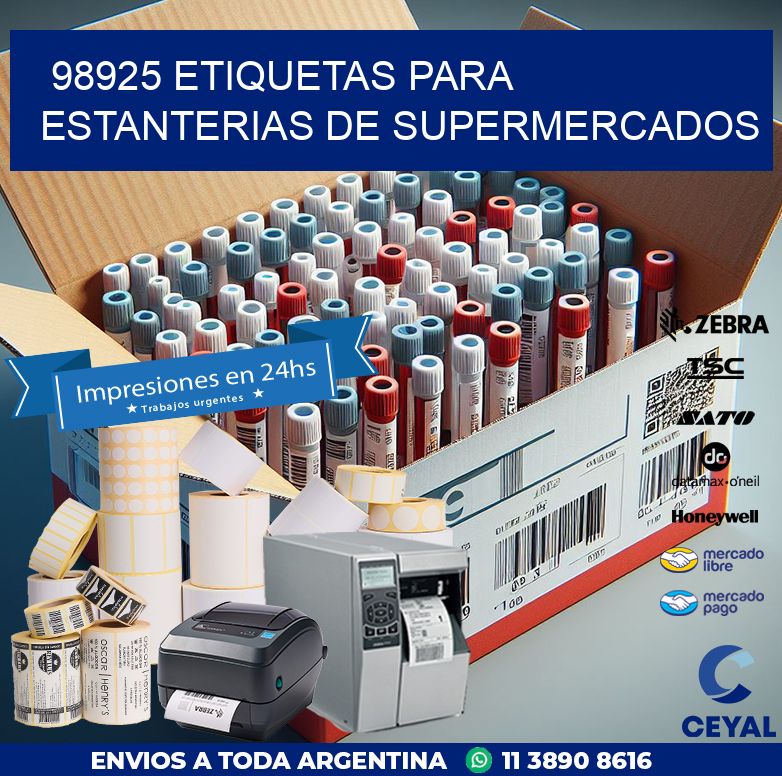 98925 ETIQUETAS PARA ESTANTERIAS DE SUPERMERCADOS