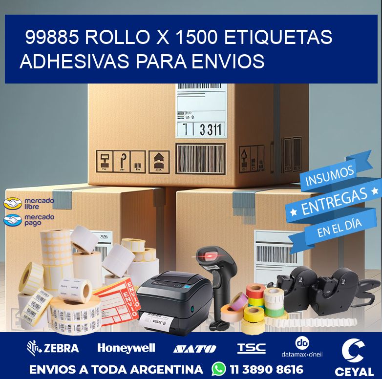 99885 ROLLO X 1500 ETIQUETAS ADHESIVAS PARA ENVIOS