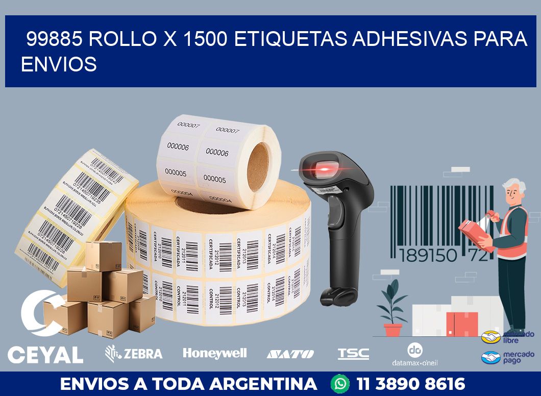 99885 ROLLO X 1500 ETIQUETAS ADHESIVAS PARA ENVIOS