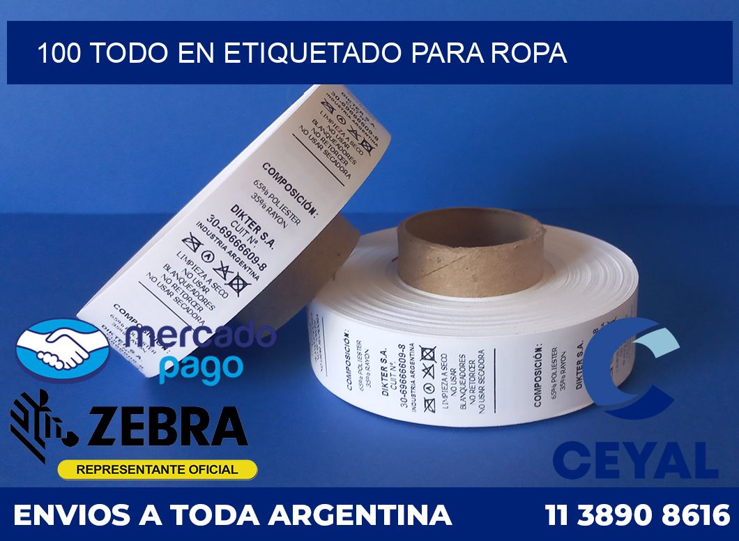 100 TODO EN ETIQUETADO PARA ROPA