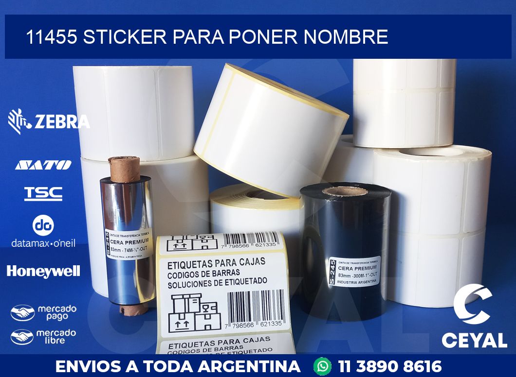 11455 STICKER PARA PONER NOMBRE