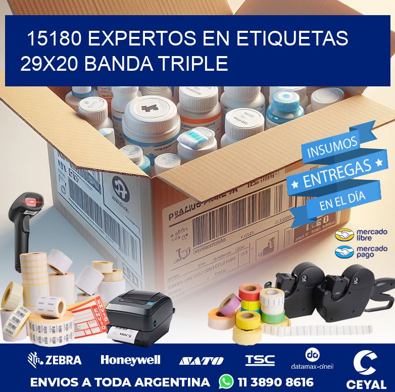 15180 EXPERTOS EN ETIQUETAS 29X20 BANDA TRIPLE