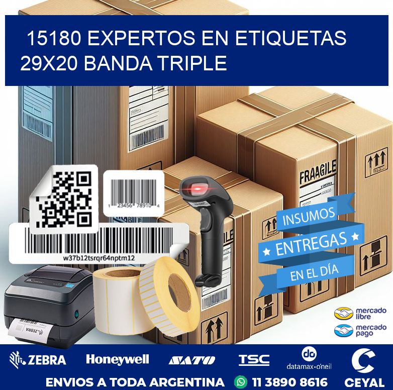 15180 EXPERTOS EN ETIQUETAS 29X20 BANDA TRIPLE