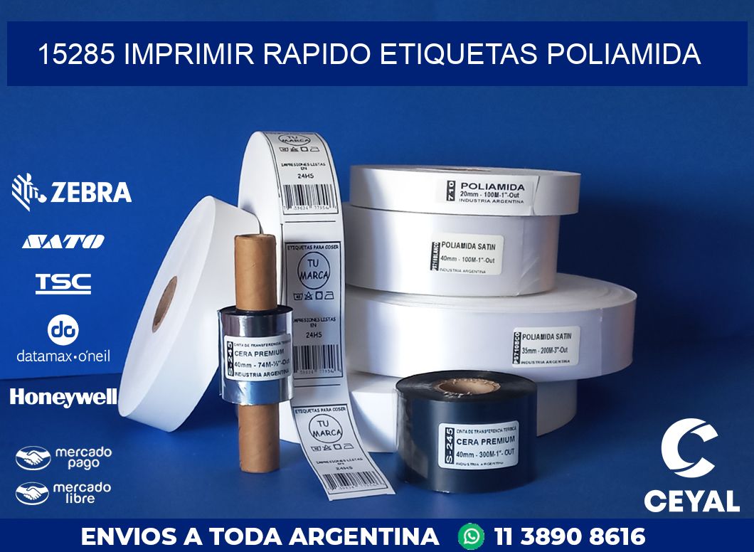 15285 IMPRIMIR RAPIDO ETIQUETAS POLIAMIDA