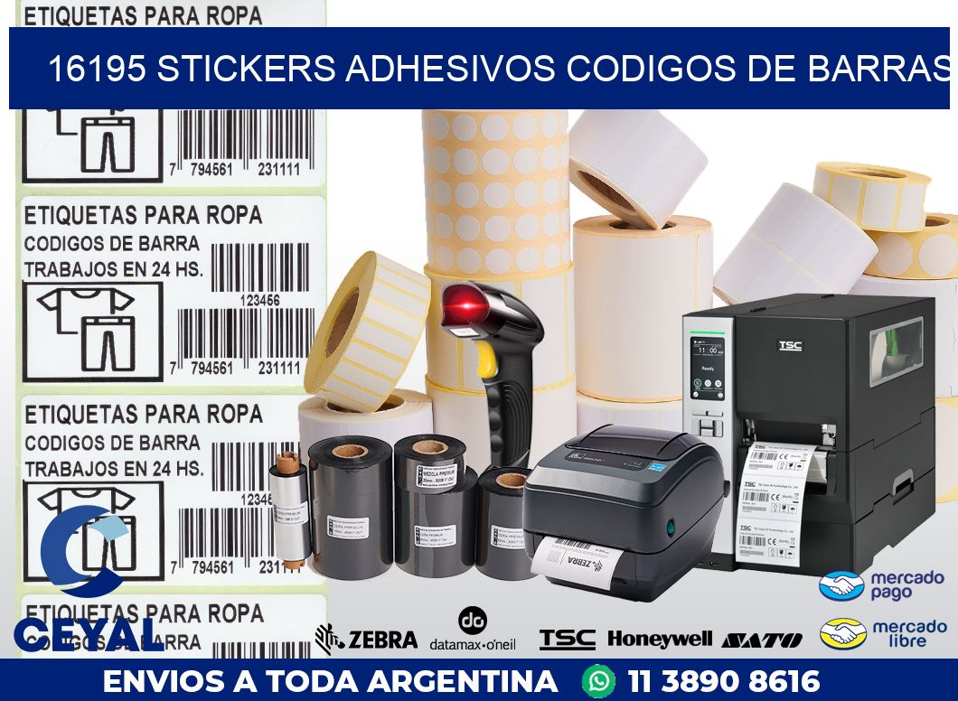 16195 stickers adhesivos codigos de barras