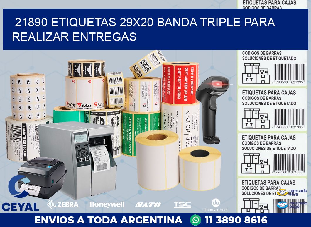 21890 ETIQUETAS 29X20 BANDA TRIPLE PARA REALIZAR ENTREGAS