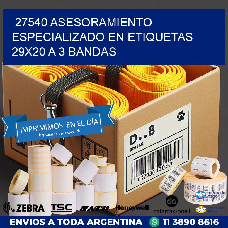 27540 ASESORAMIENTO ESPECIALIZADO EN ETIQUETAS 29X20 A 3 BANDAS