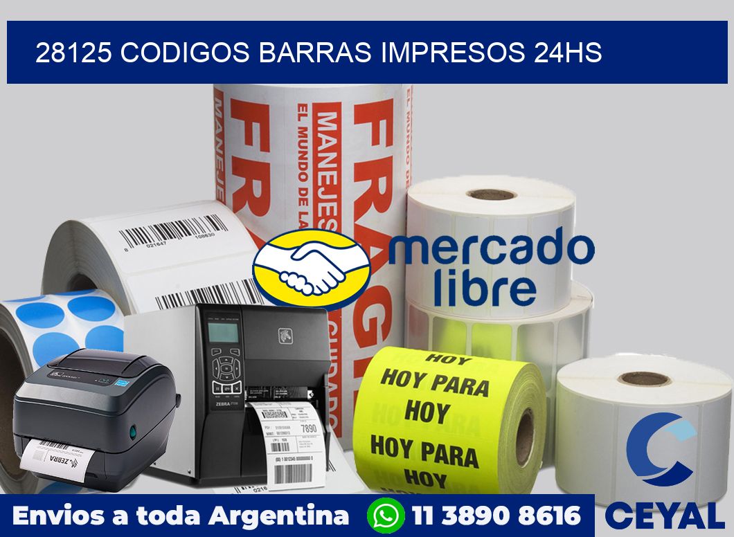 28125 codigos barras impresos 24hs