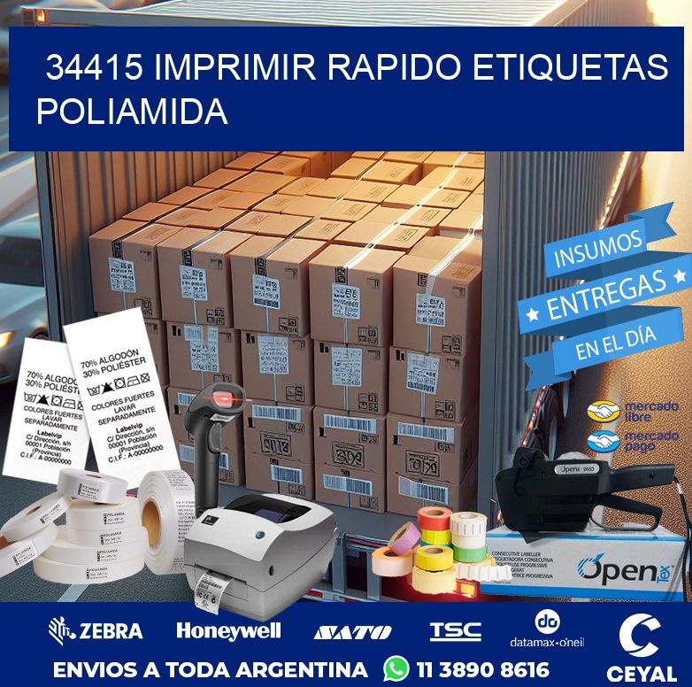 34415 IMPRIMIR RAPIDO ETIQUETAS POLIAMIDA