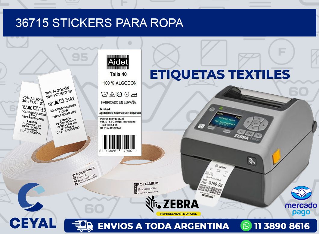 36715 STICKERS PARA ROPA