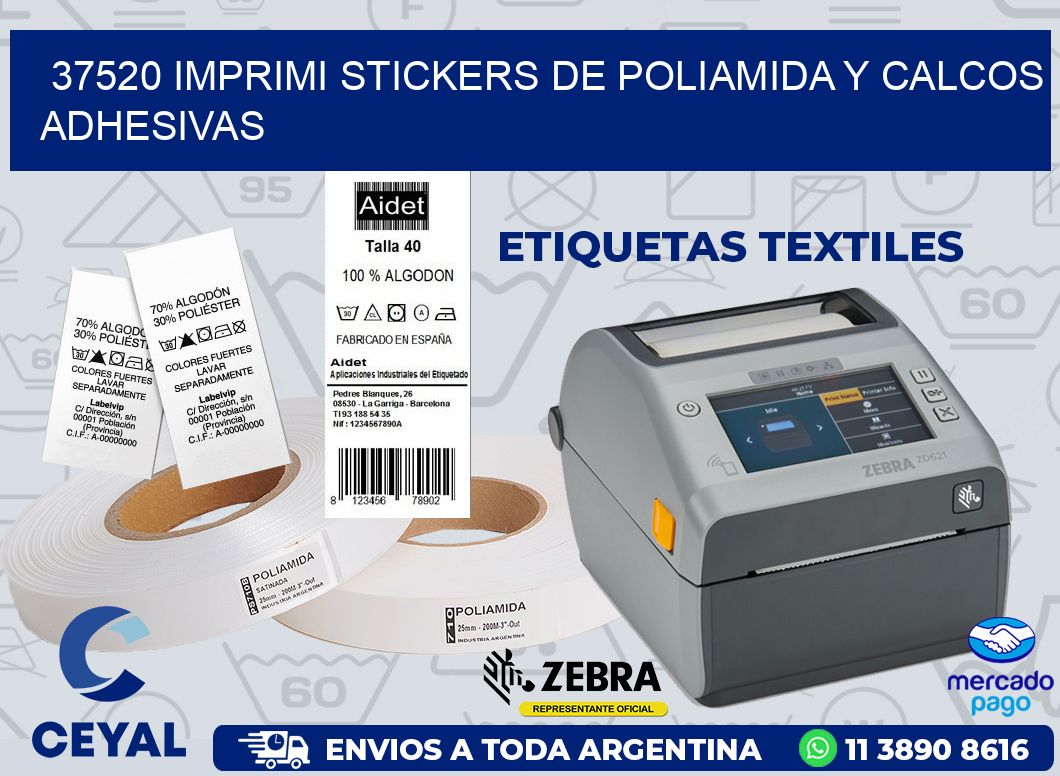 37520 IMPRIMI STICKERS DE POLIAMIDA Y CALCOS ADHESIVAS