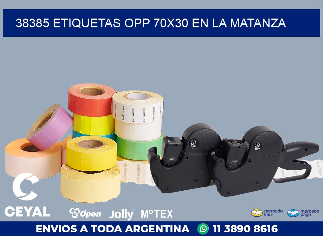 38385 ETIQUETAS OPP 70X30 EN LA MATANZA