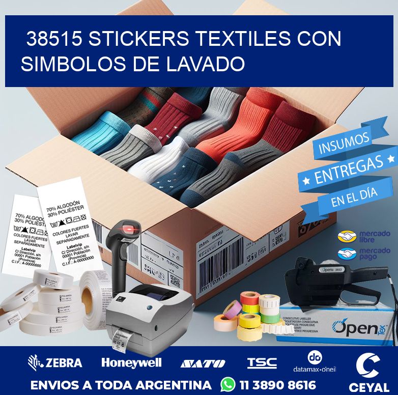 38515 STICKERS TEXTILES CON SIMBOLOS DE LAVADO