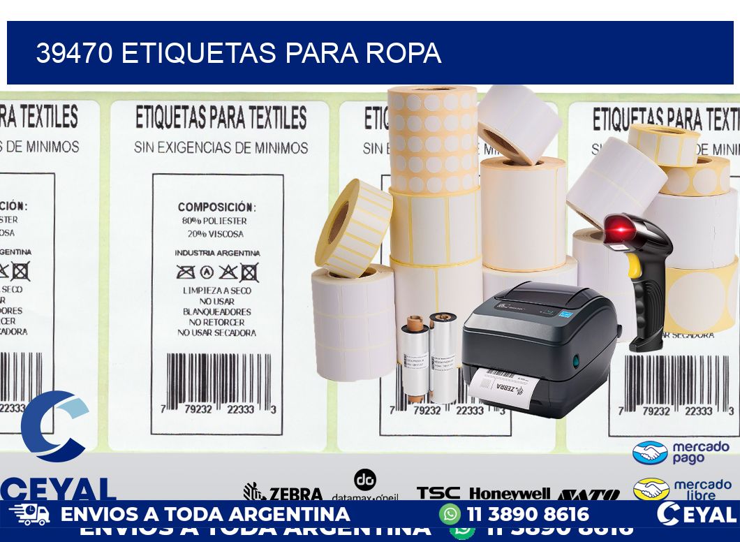 39470 etiquetas para ropa
