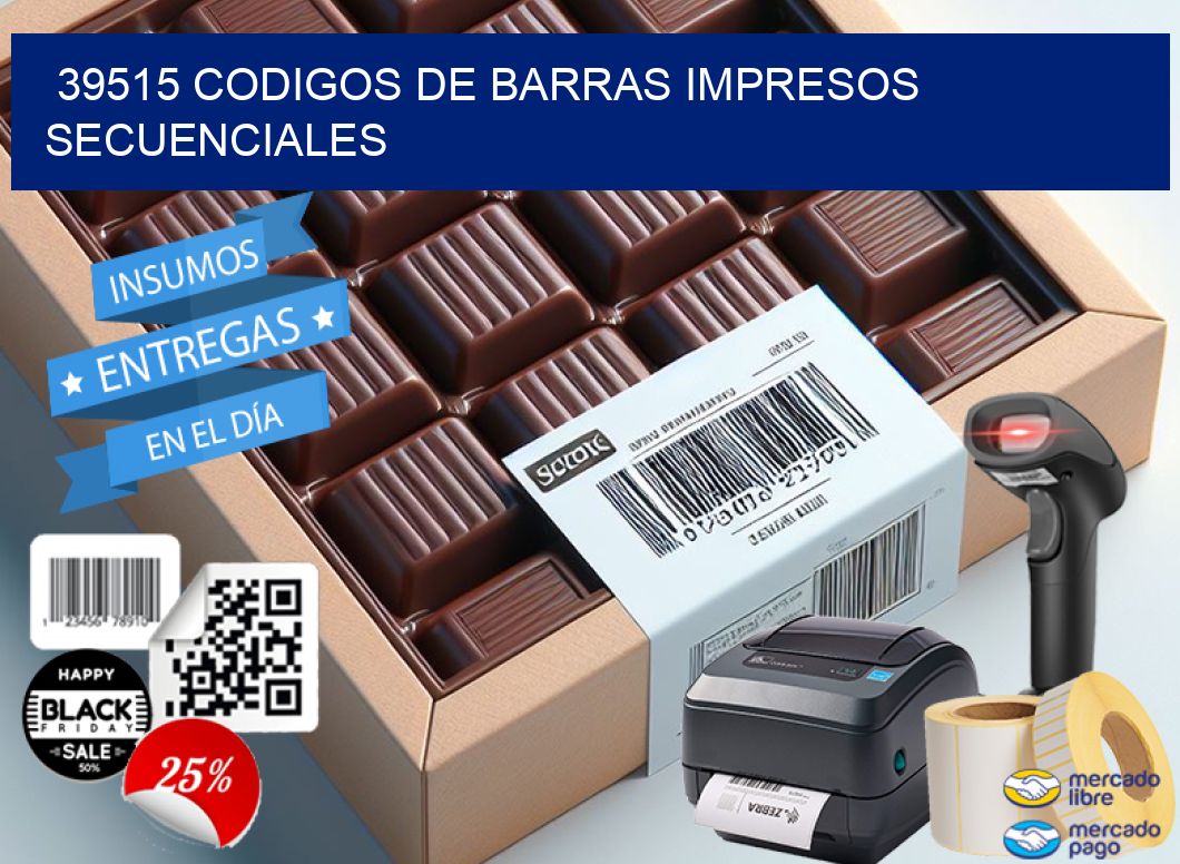 39515 codigos de barras impresos secuenciales