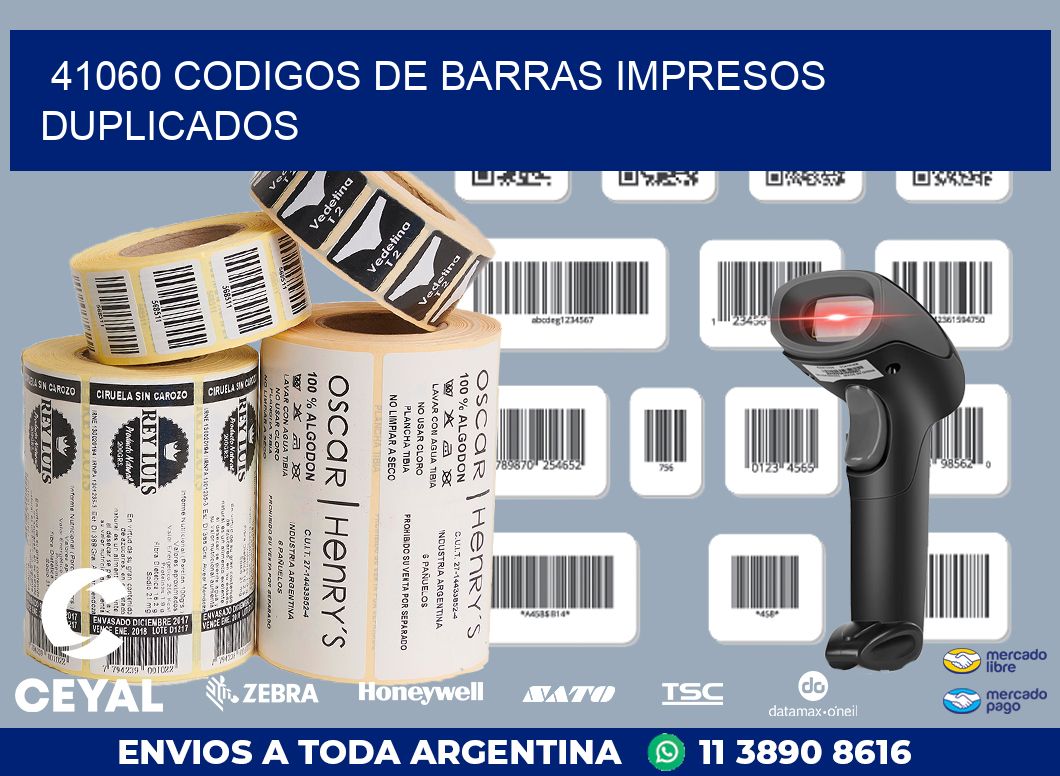 41060 codigos de barras impresos duplicados