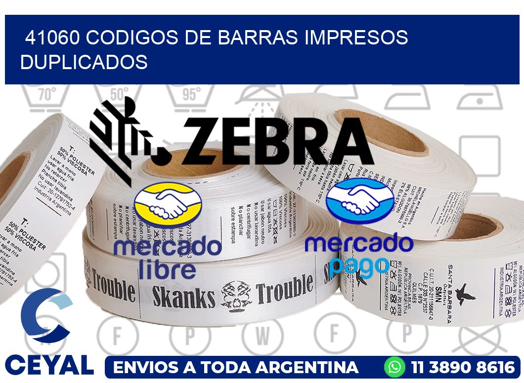 41060 codigos de barras impresos duplicados