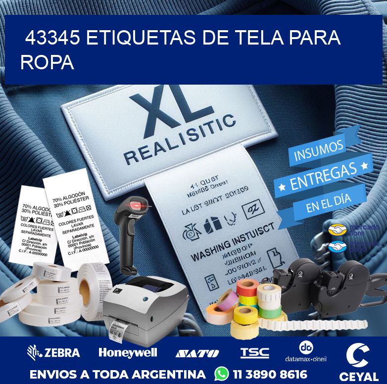 43345 ETIQUETAS DE TELA PARA ROPA