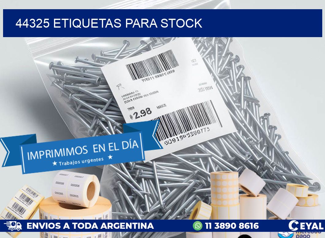 44325 ETIQUETAS PARA STOCK
