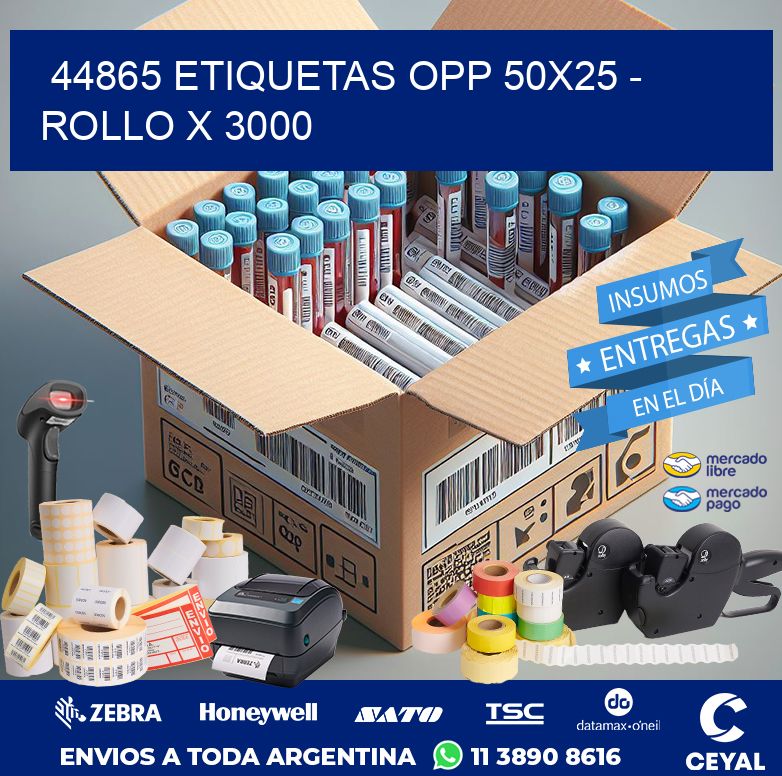 44865 ETIQUETAS OPP 50X25 - ROLLO X 3000